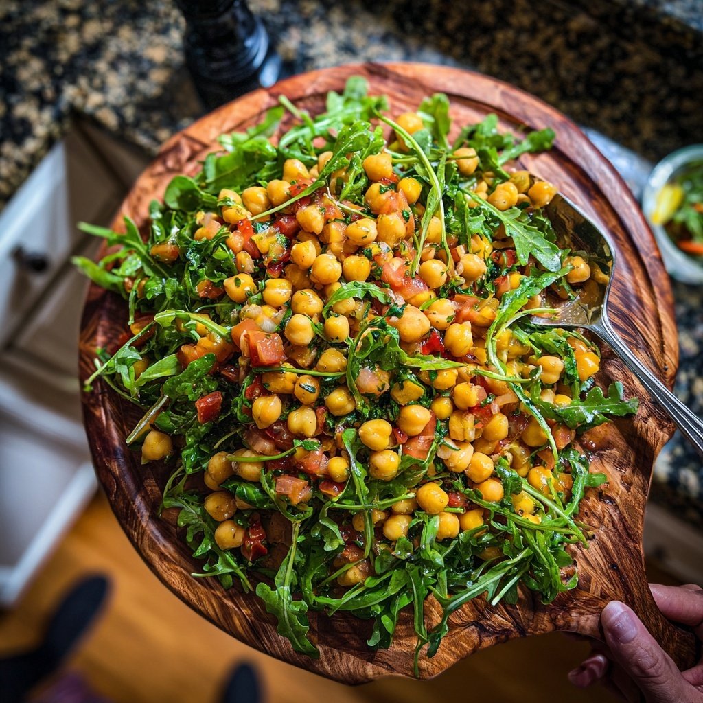 Kichererbsen Salat Mit Rucola Zum Grillen