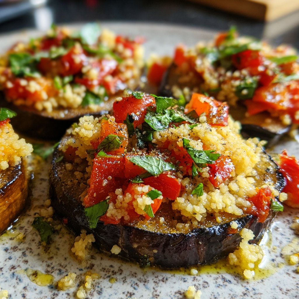 Gefüllte Auberginen mit Couscous