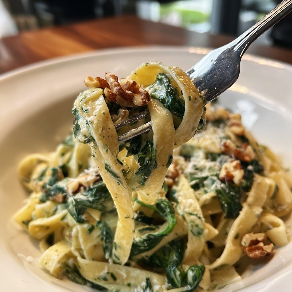 Tagliatelle mit Spinat und Walnüssen