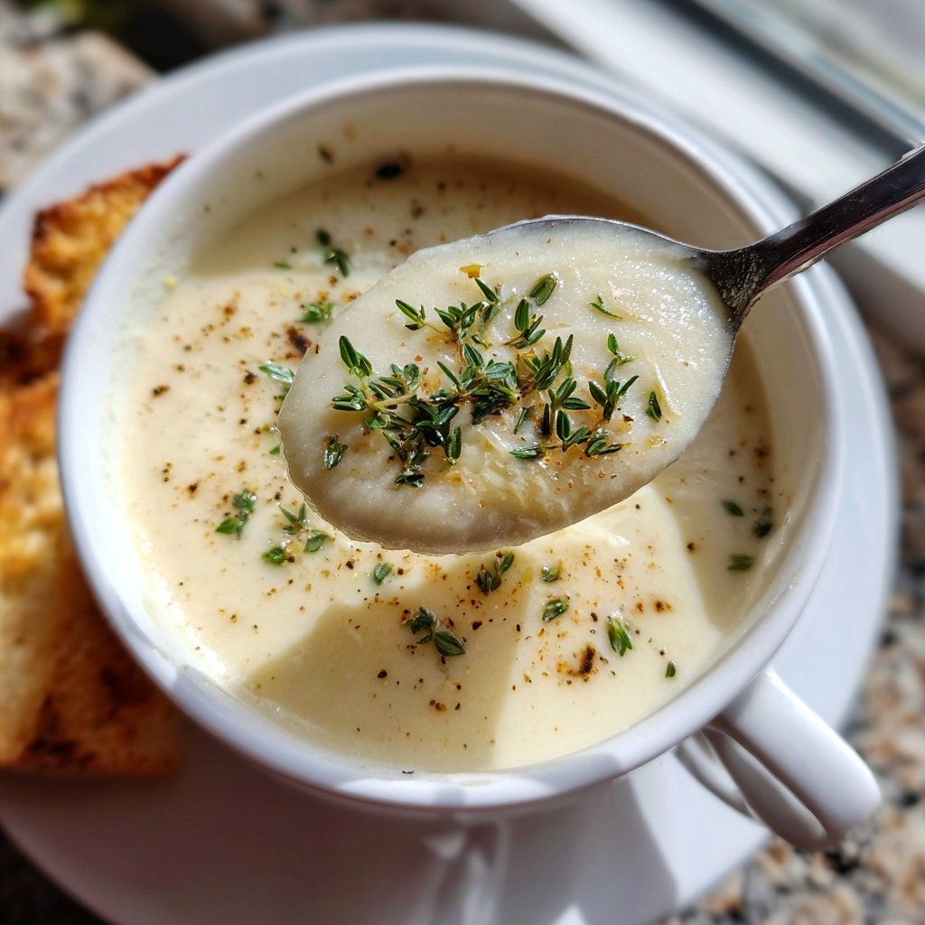 Cremige Blumenkohlsuppe mit Zitronenthymian